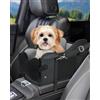 Vokvaktak Console centrale per cani, seggiolino auto per animali domestici, bracciolo console centrale, trasportino da viaggio per cani di piccola taglia e gatti (pelle nera)