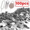 NONE 100/10 pezzi espulsione in metallo vassoio carta SIM pin aperto ago chiave strumento per telefono universale per IPhone 14 13 SamSung Xiaomi Apple IPad