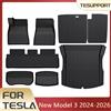 tesupport Tappetini e Rivestimento Bagagliaio per Tesla Model 3 2025 Highland, Impermeabili e Antiscivolo, Accessori per Model 3 2026 Highland