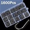 NONE 50-1600 pezzi/scatola ami da pesca amo da pesca in acciaio al carbonio forte e affilato con cerchio d'argento 3 # -12 # Jig Spinato Pesca Esca portatile Esca Attrezzatura