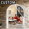 MOJY Zanzariera magnetica curva per porta, rete anti-insetti personalizzata per porta ad arco, chiusura automatica, rete in fibra di vetro.