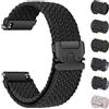 NONE Cinturino intrecciato in nylon da 22mm 20mm per Garmin D2 Air X15/Active5 6/Venu 4/Forerunner 265 165 645 570/S50 Bracciale per Samsung Gear S3