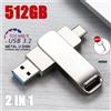 NONE Chiavetta USB 3.2 da 512GB, 520MB/s ad Alta Velocità, 2in1 Type-C OTG, Impermeabile, Grande Capacità per Telefono, Computer e PC