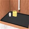 URMONA Tappetino Sottolavello in Silicone Impermeabile, Rivestimento per Mensole e Mobili da Cucina e Bagno, Protezione per Mobile e Piano, Tappetino per Lettiera(Nero,30 x 48 cm)