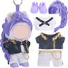 JUNIQUTE Da utilizzare per abiti Labubu KPDH Set di vestiti e accessori, 17 cm, per bambole Kpop, parrucche viola stampate in 3D, compatibili con bambola Labubu