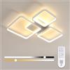 Toolight Plafoniera LED Soffitto Dimmerabile, 45W Lampadario LED Soffitto con Telecomando Funzione di Memoria 3000K-6500K 57cm, Moderna Plafoniera Quadrata per Camera da Letto Corridoio Cucina, Bianco