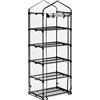 Relaxdays Serra per Il Balcone, in Ferro e Telo in PVC, Giardinaggio, a 5 Piani, 192 x 69 x 50 cm, Nero Trasparente