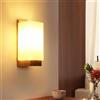 Toolight Applique da Parete Rettangolare 12W Dimmerabile 3 Temp Legno Vetro | Lampada a Parete Elegante, Legno e Vetro, 3 Temperature Regolabili, per Camera Letto e Corridoio, Ampolla Inclusa