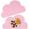 Relaxdays Tovagliette Silicone Bambini, Set da 2 Nuvole, Antiscivolo, Lavabili, Riutilizzabili, 47,5 x 26,5 cm, Rosa