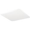 Eglo Rovito Plafoniera a LED, rotonda, per bagno, lampada da soffitto in plastica di colore bianco, luce bianca calda e fredda, IP44, 50 x 50 cm