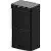 Kitchen Move Narvik Pattumiera automatica selettiva da cucina, 75 l, per raccolta differenziata, doppio contenitore, grande capacità, con pattumiera da tavolo da 3 l, nero brillante
