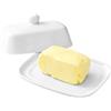 Vexaflow Burriera Porcellana, Burriera Ceramica con Coperchio e Manico, per 250 g di Burro, Lavabile in Lavastoviglie, Portaburro da Frigo, per Formaggio, Torte, Dolci e Piccoli Frutti