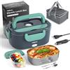 YISSVIC Scaldavivande Elettrico Portatile 1.5L con Borsa Pranzo - 4 in 1 (12V/24V/220V) 60W, Acciaio Inox, Forchetta e Cucchiaio Inclusi - Ideale per Auto, Ufficio e Viaggi