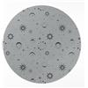 Generic Tappeto Vinile ⌀50 cm per la Cucina il Soggiorno Facile da Pulire Disegno Moderni Camera da Letto PVC Rotonda Resistente ai Graffi Decorazione di Interni - Stelle delle lune spaziali
