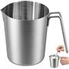 KAGEYMB Misurino da 1 litro per frullatore a immersione, in acciaio inox, con scala di misurazione interna, beccuccio antigoccia, lavabile in lavastoviglie, per casa, cucina, ristorante, bar, negozio