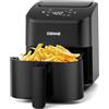 DEIME Air Fryer 2,5 L, Small Airfryer Digital Space Saving Compact, Bake, Reheat, Roasts for Quick Easy Meals, Mini Compact & Quiet, Nonstick & Dishwasher Safe Basket