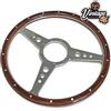 Supalite Volante In Legno Rivettato Piatto Da 16" Con 9 Fori Per Sunbeam Alpine