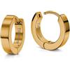 SoulCats Soul-Cats Orecchini a cerchio con cerniera in titanio oro G23 - Orecchini a cerchio unisex ultraleggeri per donna e uomo diametro 14 mm/larghezza 3 mm