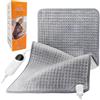 OCSOSO Termoforo Elettrico per Mal di Schiena e Dolori Mestruali - XL 60x30cm Tappetino Riscaldante Veloce per Collo Spalle Muscoli con 10 Livelli Temp. & 3 Timer, Spegnimento Automatico