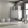 KAMALU Box doccia 150x80 laterale fisso 80cm vetro serigrafato altezza 180cm | K410NS