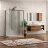 KAMALU Box doccia 3 lati 80x120x80 altezza 180 vetro opaco K410