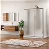 KAMALU Doccia 3 lati 70x150x70 apertura scorrevole cristallo opaco K410NS