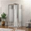 KAMALU Box doccia 3 lati 90x75x90 a libro vetro serigrafato altezza 180h| KM4000S