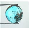 14.40 CT Naturale Rotondo Cabochon Persiano Blu Turchese Gemma Certificato C2772