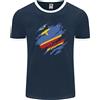 Fruit of the Loom Torn Dr Congo Bandiera Congolese Giorno Calcio Uomo Ringer Fotl