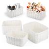 KILDOWS 3 Pezzi Cesta Portaoggetti,Immagazzinaggio Contenitori,Cestini Portaoggetti,Cestino in Vimini,Cesto Porta,Bianco Cestino Portaoggetti Intrecciato,per Bagno,Cassetti,Tavoli,Cassettiere,Cucine,Soggiorno