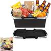 Yitobici Cestino per la spesa, pieghevole, termico come cestino da picnic, borsa frigo portatile con manici imbottiti, per viaggi, shopping, picnic, 30 litri, 1 pezzo (nero)