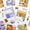 Frekyar Set di adesivi per scrapbooking e journaling, 80 pezzi in stile INS tema paesaggio, adesivi Washi per scrapbooking, diario di riciclo, pianificatore, diario, taccuino, decorazione per fotogrammi (The