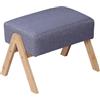 Relaxdays poggiapiedi Imbottito, Gambe in bambù, HxLxP: 40x28x30 cm, Ingresso, Soggiorno, Sgabello, Grigio/Naturale