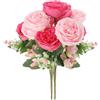 CFifHtOL 2 Mazzi Fiori Finti per Decorazioni,Fiori Finti per Cimitero,Mazzo di Rose Artificiali Realistici per Decorazione Casa,Vaso,Matrimonio,Centrotavola,Giardino,Ufficio