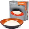 LEDVANCE LED Orbis Plate, nero-arancione, 19W, 1000lm, 3000K, 310mm, 830 bianco caldo amichevole, dimmerabile in 3 livelli tramite calcio, protezione IP20, viti di montaggio e tasselli inclusi