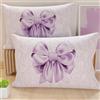 PETTI Artigiani Italiani - Coppia di Federe Cuscino 40x60 cm in Microfibra, Cuscini Arredo Camera da Letto, Divano, Salotto, Set 2 Fodere Copricuscino, Federa Fiocco Lilla, 100% Made in Italy