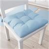 PETTI Artigiani Italiani - Set 6 Cuscini per Sedia Cucina Con Laccetti, Coprisedie in Cotone, Azzurro, 100% Made in Italy