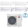 Mitsubishi Climatizzatore Condizionatore Mitsubishi MSZ-AY + Kirigamine Style Bianco Perla Wifi R32 Quadri Split Inverter 9000 + 9000 + 12000 + 12000 BTU con U.E. MXZ-4F72VF Classe A++/A+