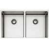 SCHOCK | Lavello Cucina NEW TECHNICK N200 Acciaio Inox 304, 745X440, interno vasche 2x340x400, Lavello 2 Vasche in Acciao Inox Spazzolato, Abbinabile con Miscelatori, Piani Cottura e Forni