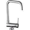Kibath Rubinetto monocomando da cucina/lavello ABATIbile con canna alta, finitura cromata lucida Ripiegabile 180 gradi fino a orizzontale