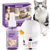 DOGGYZSTYLE Cat Calming Pheromone Diffuser And Spray,Set di diffusori per Gatti con feromoni per Gatti,Spray calmante per Gatti,allevia Lo Stress da ansia(1 Ricarica+1 Spray)