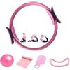 Generico Ring Pilates, 5 Pezzi Kit Pilates Completo x casa, Set Pilates Donna Attrezzi, Allenamenti Yoga, Fitness Ring per Esercizi Interni della Cosce e Gambe, Fitness Attrezzi (Viola)