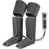 HOMCOM Massaggiatore Gambe a Compressione d'Aria con 3 Modalità, 3 Intensità, 2 Livelli Calore, Grigio | Aosom Italy