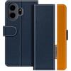 UOGNADGD Custodia in pelle a righe per TCL NxtPaper 70 Pro 5G - Blu | 6.9 Custodia portafoglio flip con blocchi di colore, chiusura magnetica, supporto e portacarte