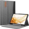 FINTIE Custodia per Samsung Galaxy Tab S8 Plus 2022 / S7 FE 2021 / S7 Plus 2020 12.4'' Pollici con S Pen Holder, [Multi-angli] Portfolio Cover con Tasca, Grigio/Nero