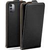moex Custodia a portafoglio per Nokia G11/G21, con chiusura magnetica, a 360 gradi, in pelle vegana, con aletta verticale, colore: Nero
