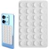 Generisch Ventosa Grip - Custodia a ventosa per telefono - Custodia in silicone - Custodia per telefono cellulare - Custodia quadrata per vetro, schermi di computer, frigoriferi