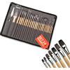 Avilia Pennelli per Dipingere Set 24 - Set Pennelli Pittura Professionali Nylon Anticaduta, Pennelli Acquerello, Acrilico, Olio e Gouache, Manico Legno, Set Pennelli Pittura Professionali con Custodia