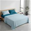 Ruggeri Set Lenzuola Completo Letto Matrimoniale, Microfibra, Azzurro e Blu