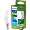 Philips Lampadina LED Philips UltraEfficient Opaca B35 a Candela, Attacco E14 Piccolo Edison, Classe Energetica A, 806 lm, Equivalente 60W, Bianco Caldo (2700K), EyeComfort, 50.000 ore, Pacco da 1